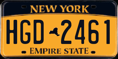 NY license plate HGD2461