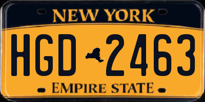 NY license plate HGD2463