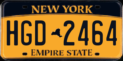 NY license plate HGD2464