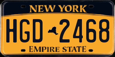 NY license plate HGD2468