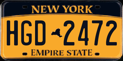 NY license plate HGD2472