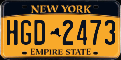 NY license plate HGD2473