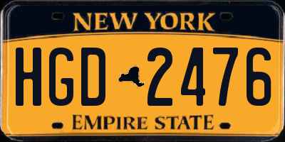 NY license plate HGD2476