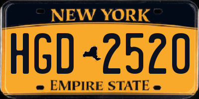 NY license plate HGD2520