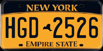 NY license plate HGD2526
