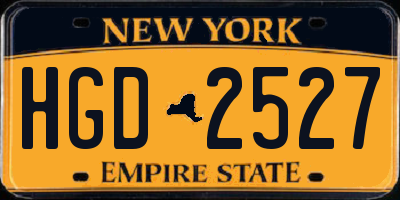 NY license plate HGD2527