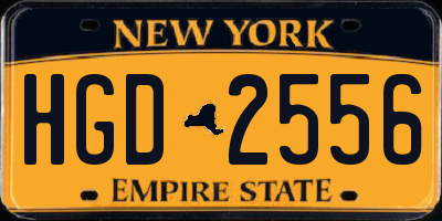 NY license plate HGD2556