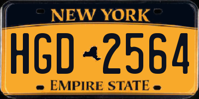 NY license plate HGD2564