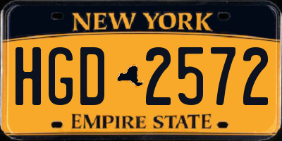 NY license plate HGD2572