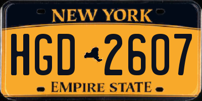 NY license plate HGD2607