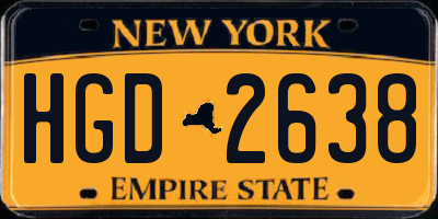 NY license plate HGD2638