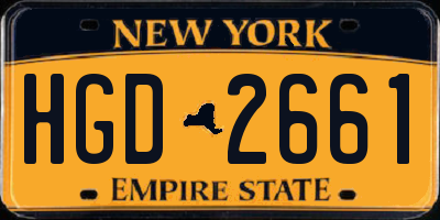 NY license plate HGD2661