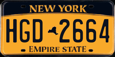 NY license plate HGD2664