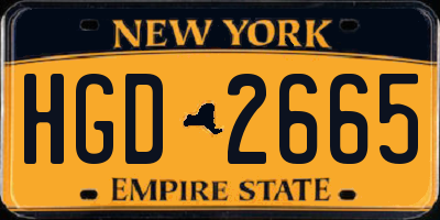 NY license plate HGD2665