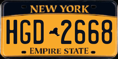 NY license plate HGD2668