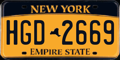 NY license plate HGD2669