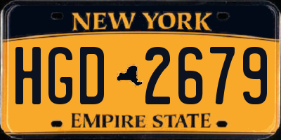 NY license plate HGD2679