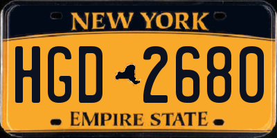 NY license plate HGD2680