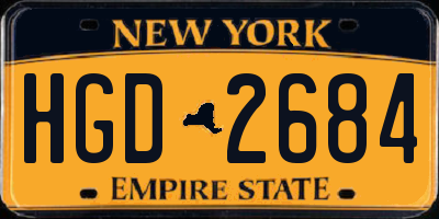 NY license plate HGD2684