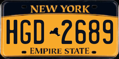 NY license plate HGD2689