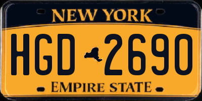 NY license plate HGD2690
