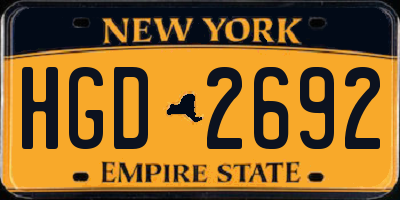NY license plate HGD2692