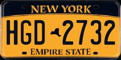 NY license plate HGD2732
