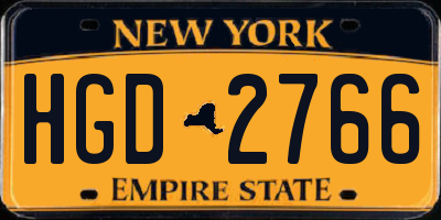 NY license plate HGD2766