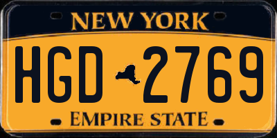 NY license plate HGD2769