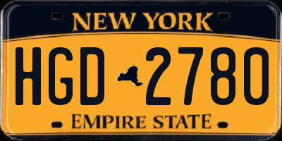 NY license plate HGD2780