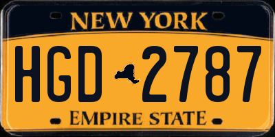 NY license plate HGD2787