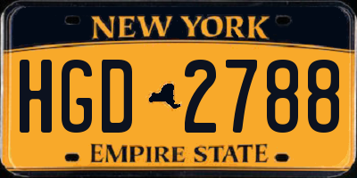 NY license plate HGD2788