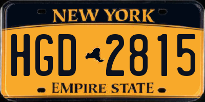 NY license plate HGD2815