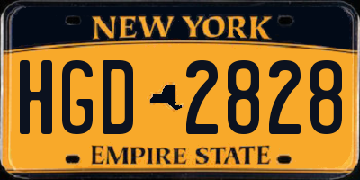 NY license plate HGD2828