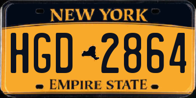 NY license plate HGD2864