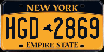 NY license plate HGD2869