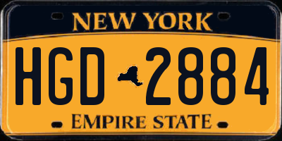 NY license plate HGD2884