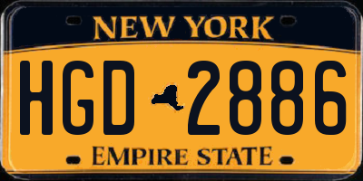 NY license plate HGD2886