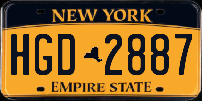 NY license plate HGD2887