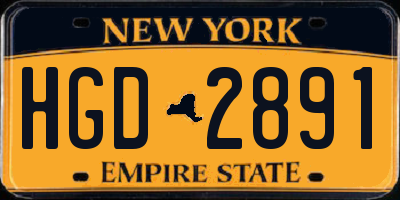 NY license plate HGD2891
