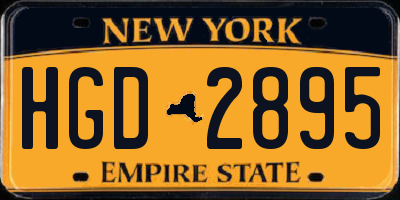 NY license plate HGD2895
