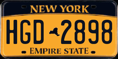 NY license plate HGD2898