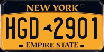 NY license plate HGD2901