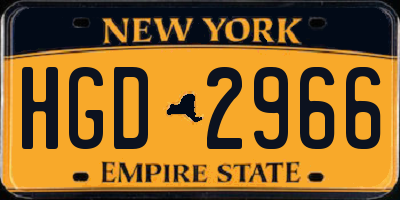 NY license plate HGD2966