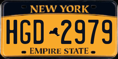 NY license plate HGD2979