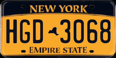 NY license plate HGD3068