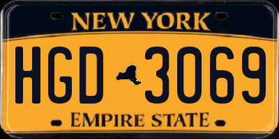 NY license plate HGD3069