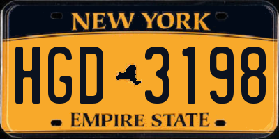 NY license plate HGD3198
