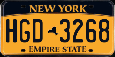 NY license plate HGD3268