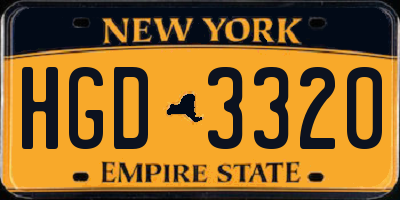NY license plate HGD3320